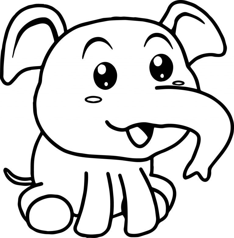 Cute Baby Elephant Coloring Page | Wecoloringpage.com