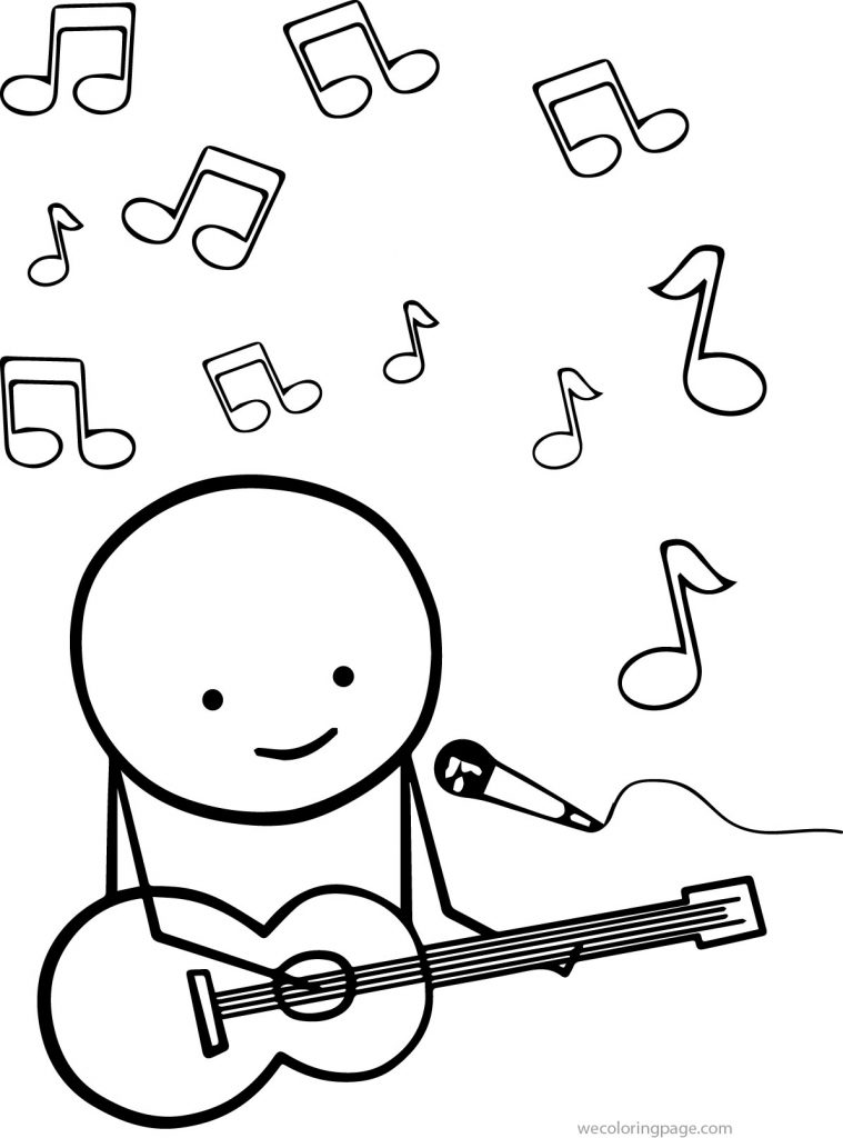 Guitar Play Man Coloring Page | Wecoloringpage.com