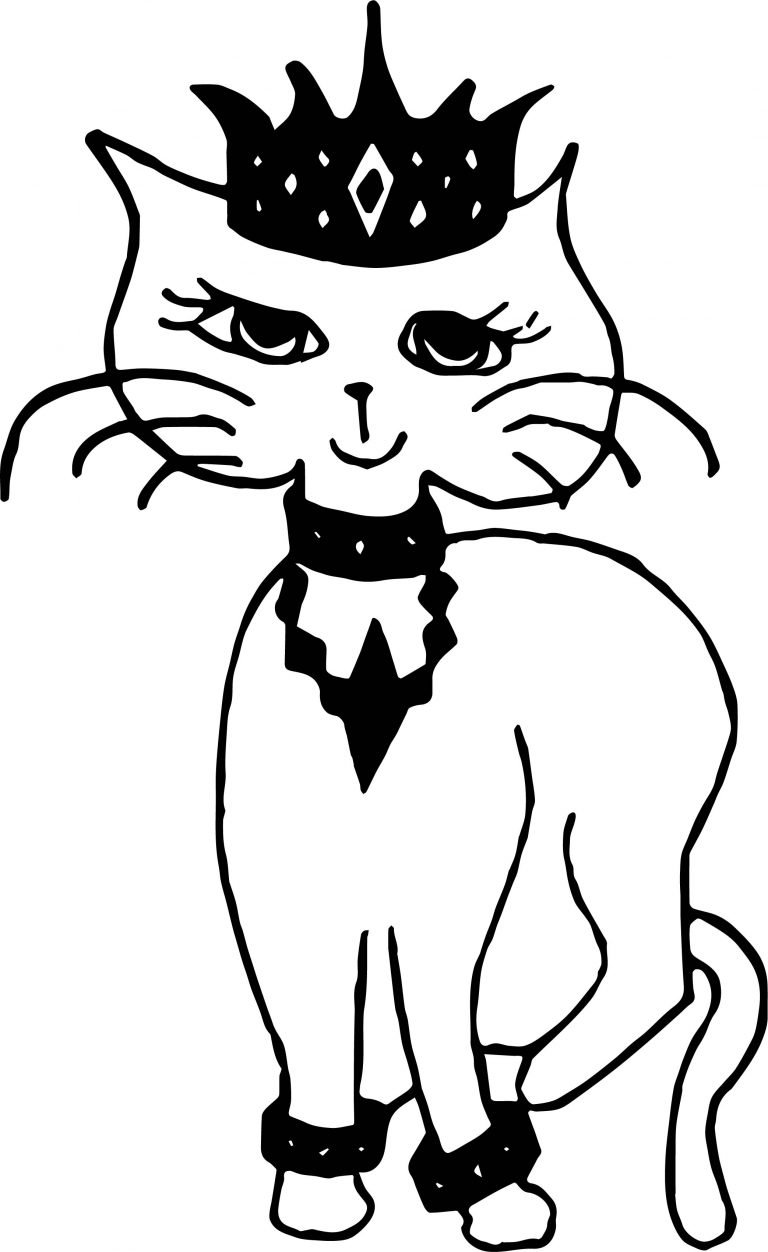 Princess Cat Coloring Page | Wecoloringpage.com