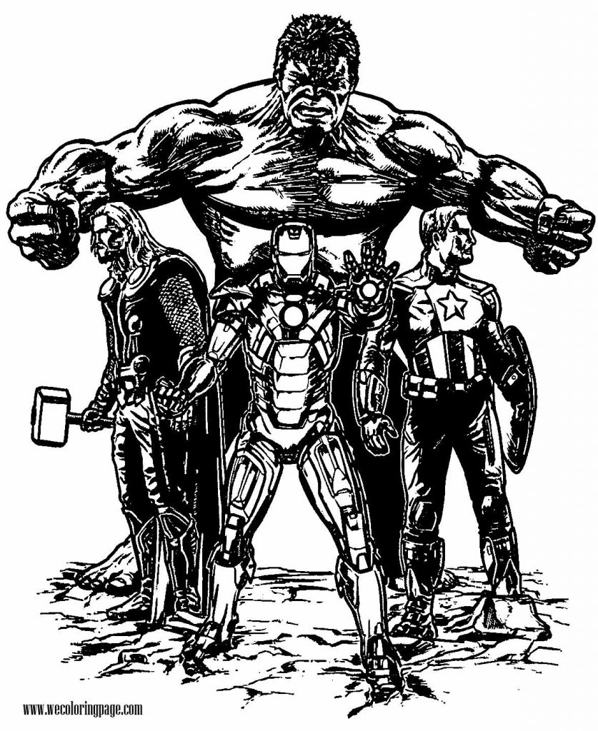 Avengers Sketch Coloring Page | Wecoloringpage.com