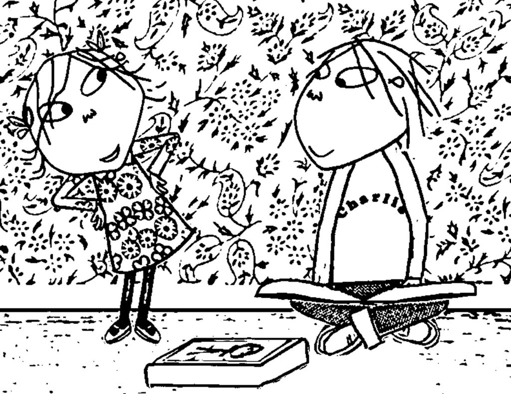 Charlie And Lola In Room Coloring Page