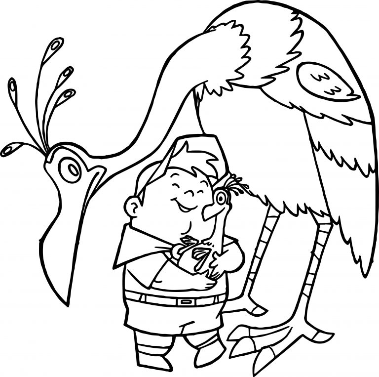 Disney Pixar Up Kevin And Russell Love Coloring Pages Wecoloringpage