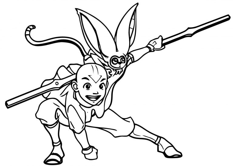 Avatar The Last Airbender Legend Of Aang Avatar Aang Coloring Page