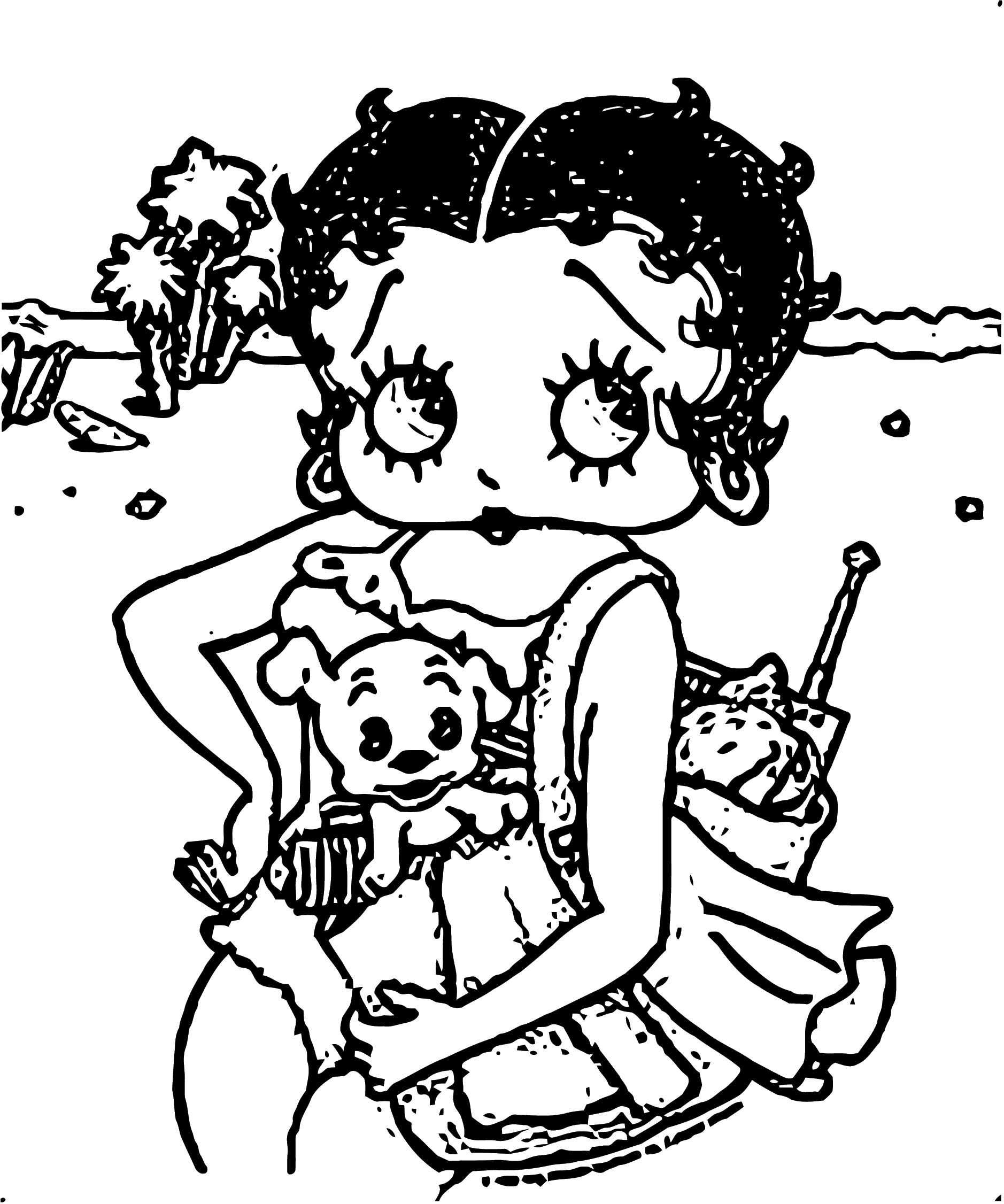 betty boop motorcycle coloring page