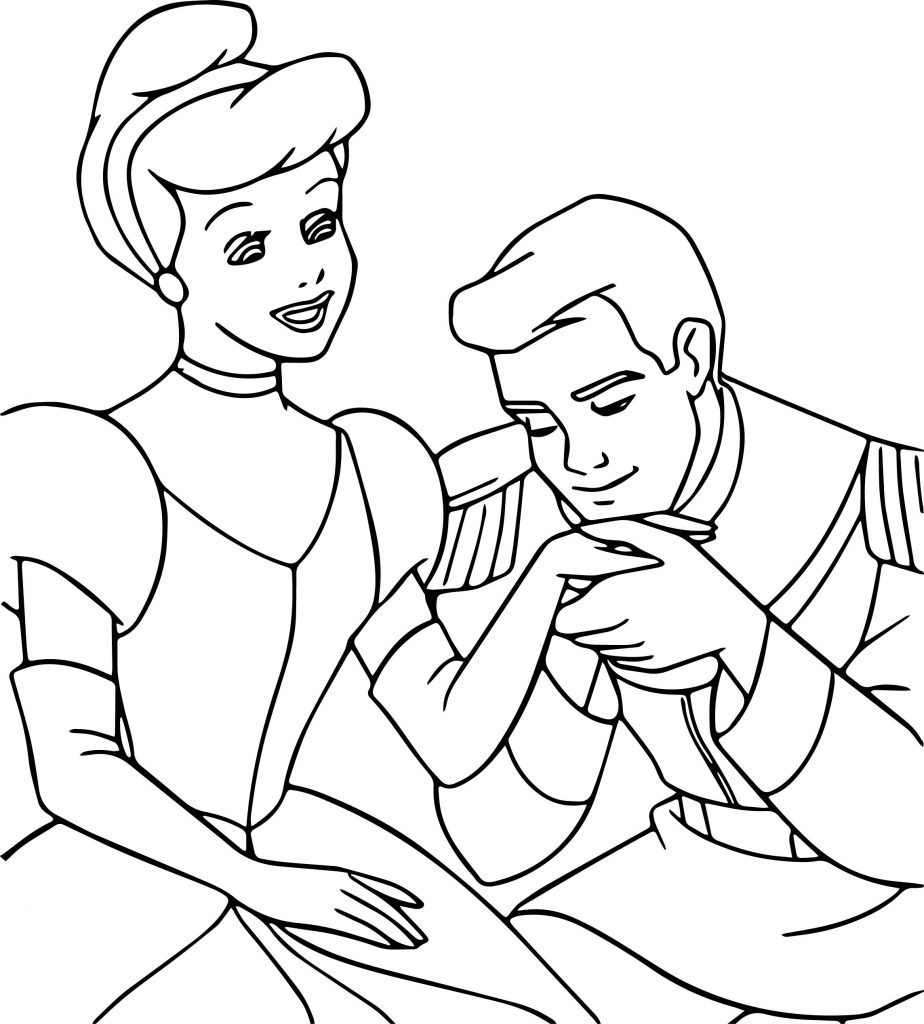 Cinderella And Prince Charming Coloring Pages 22 | Wecoloringpage.com