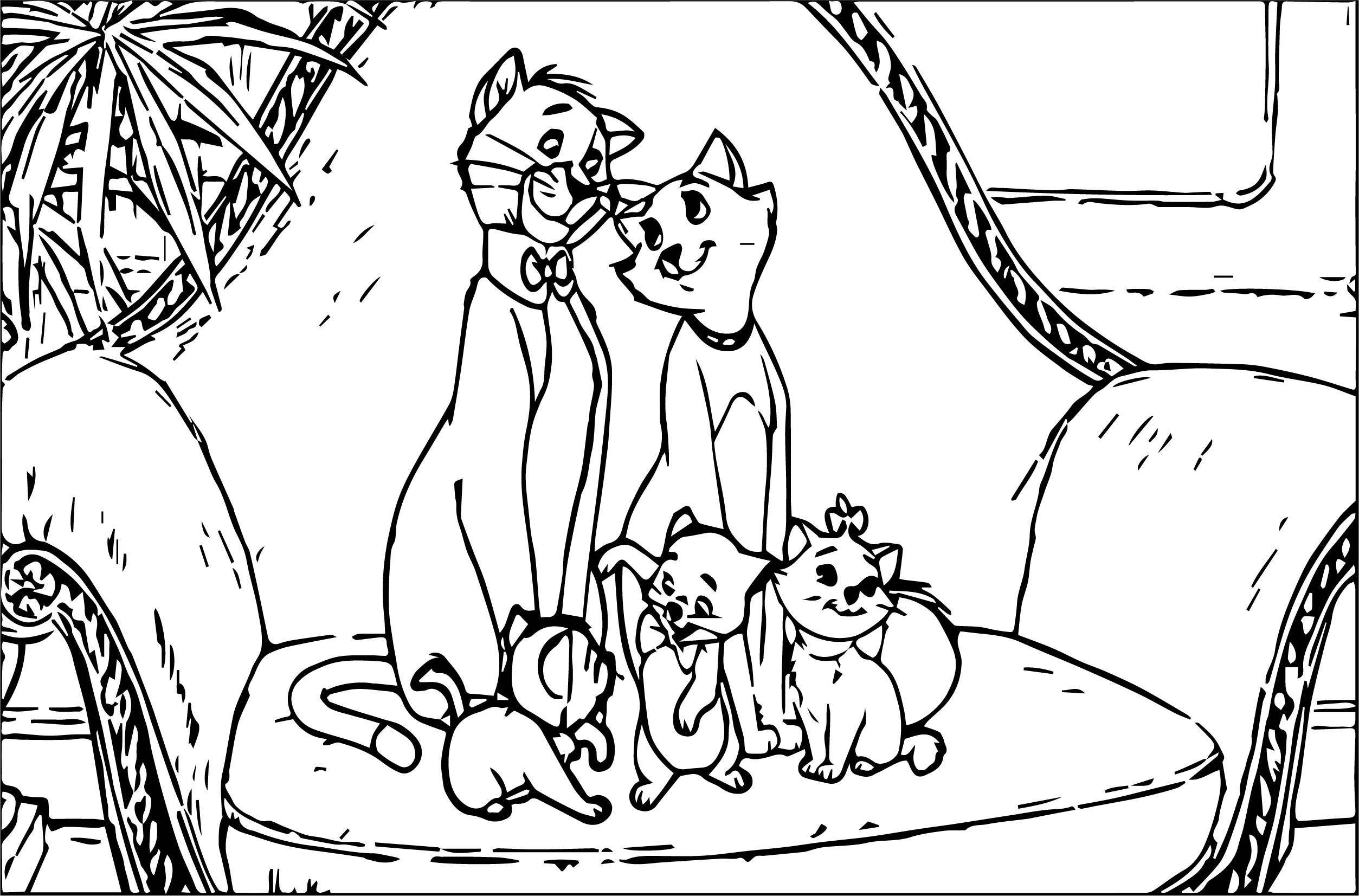 The Aristocats Printable Coloring Pages Disney Sketch Coloring Page