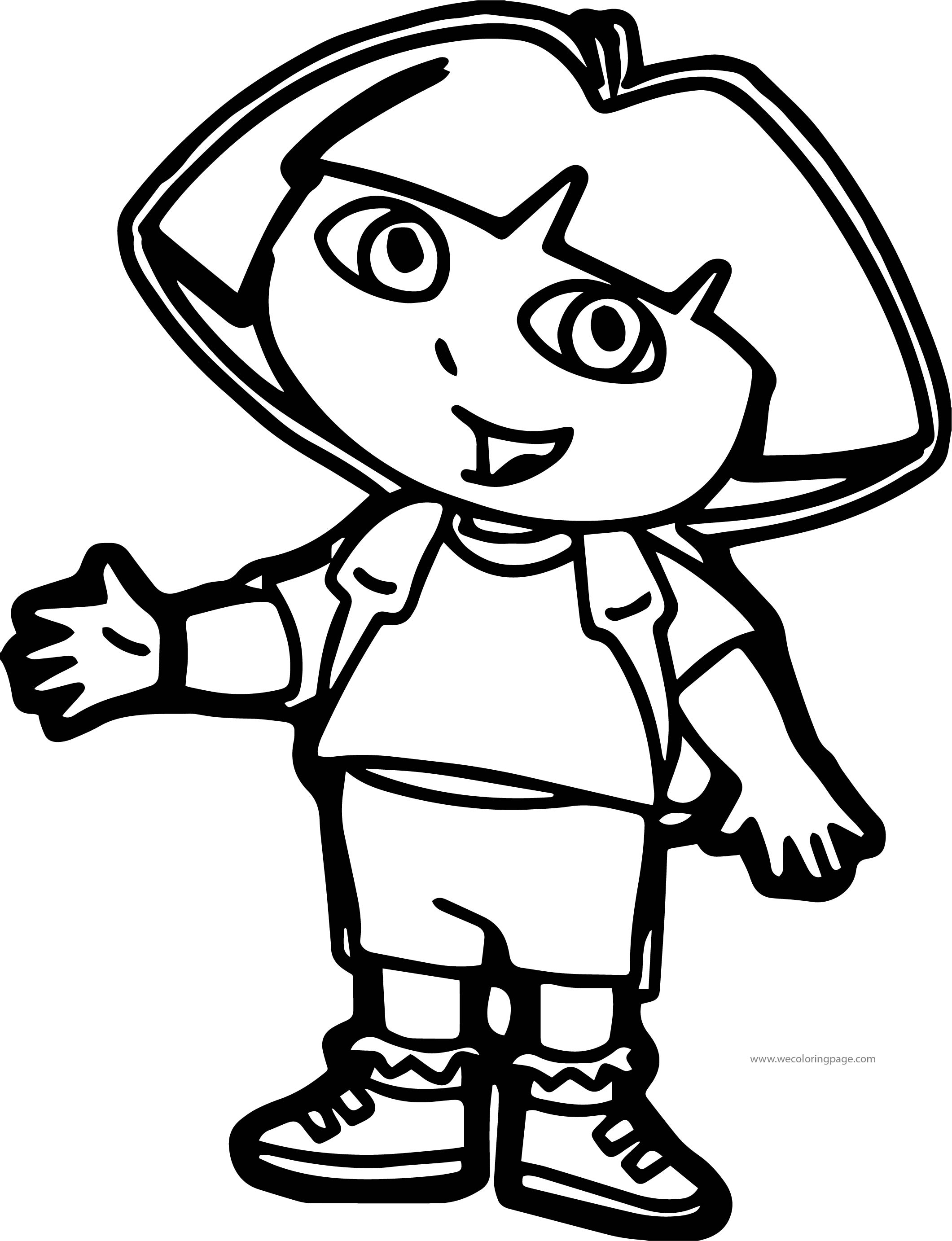 Dora The Explorer My Hand Coloring Page | Wecoloringpage.com