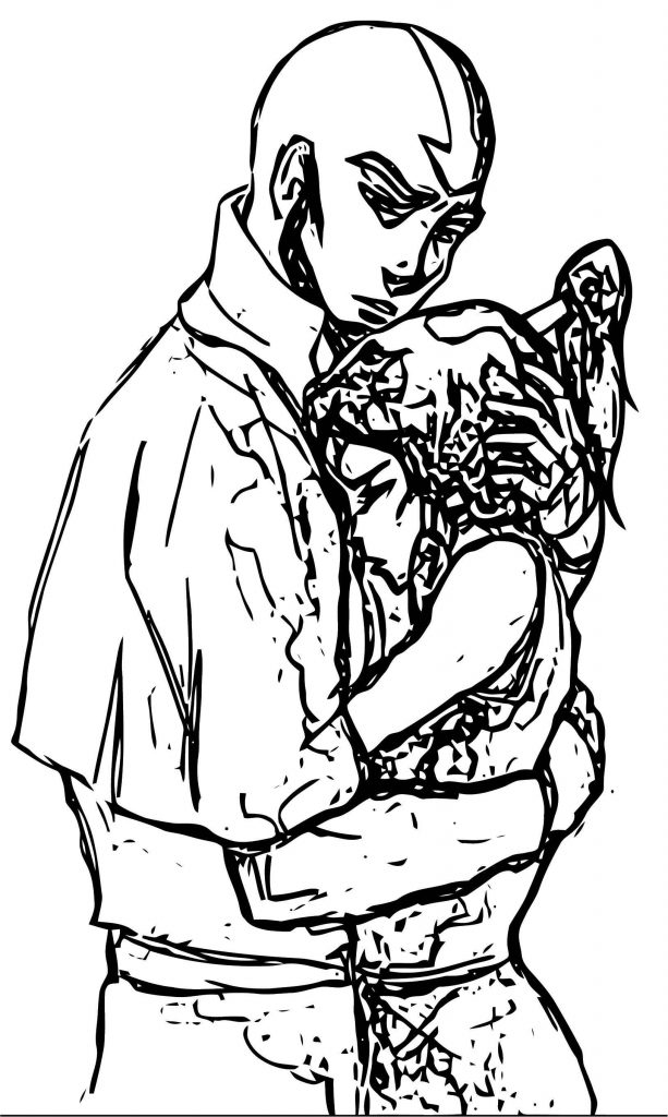 Aang Katara Avatar The Last Airbender Avatar Aang Coloring Page