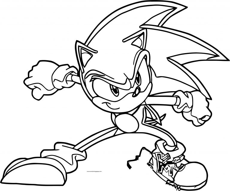 Angry Sonic The Hedgehog Coloring Page | Wecoloringpage.com