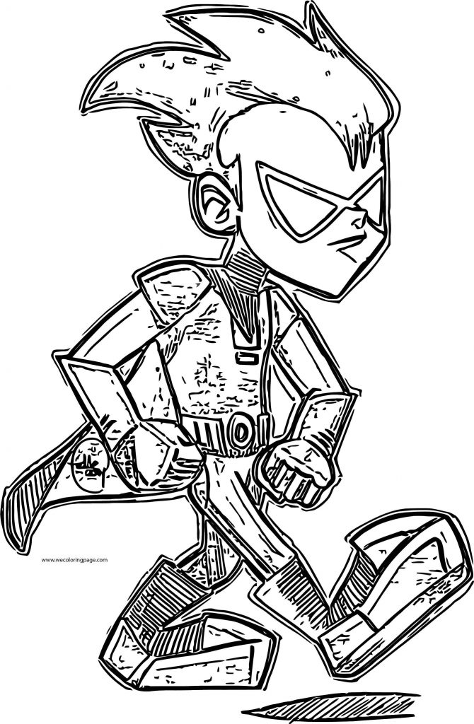 Teen Titans Go Robin Go Sketch Coloring Page Wecoloringpage