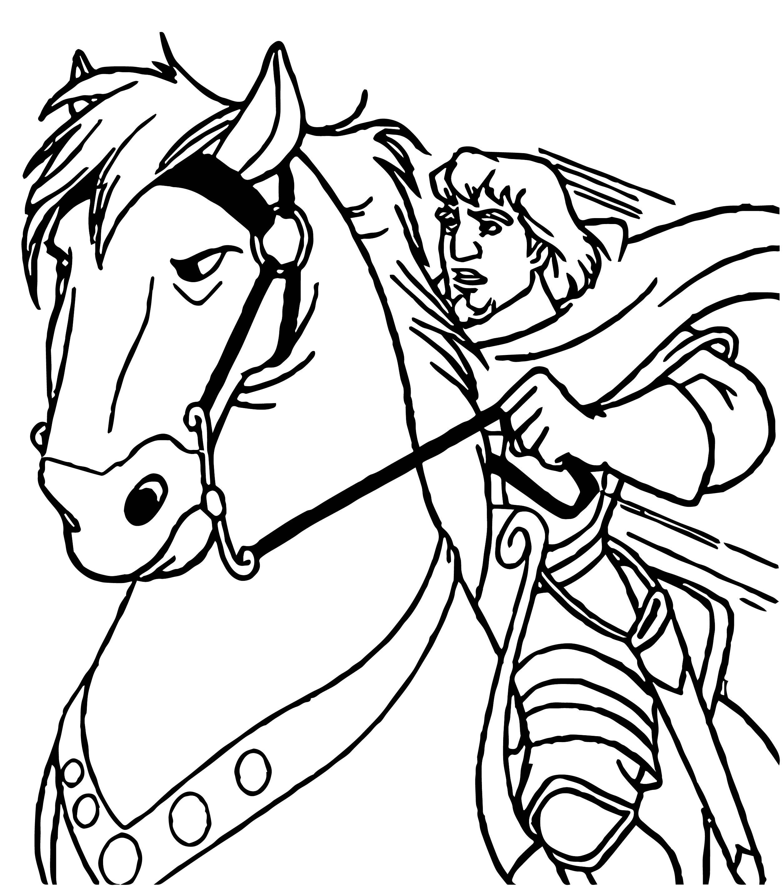 Принц на коне раскраска для детей