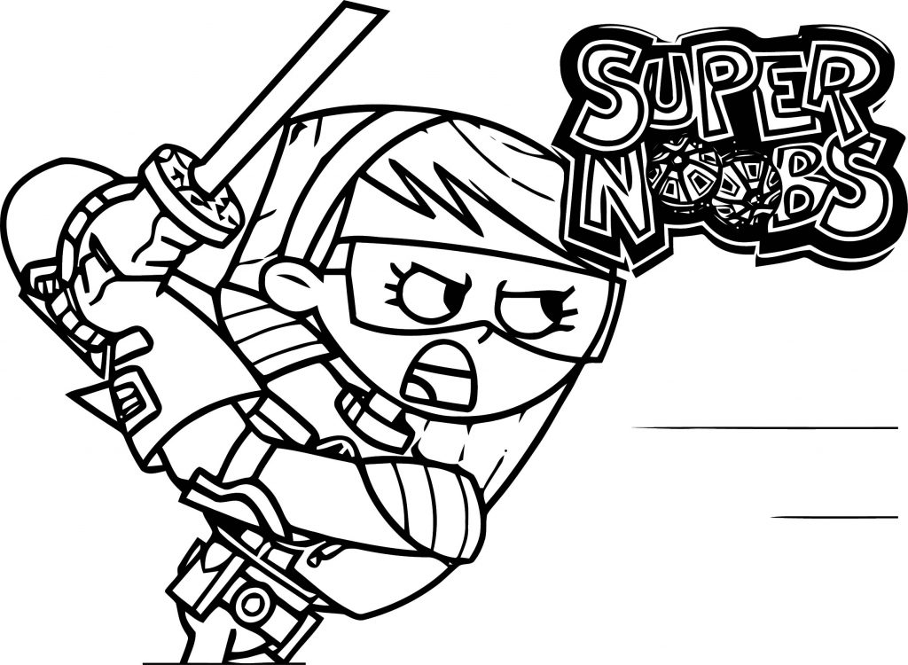 Supernoobs Girl Sword Coloring Page Wecoloringpage