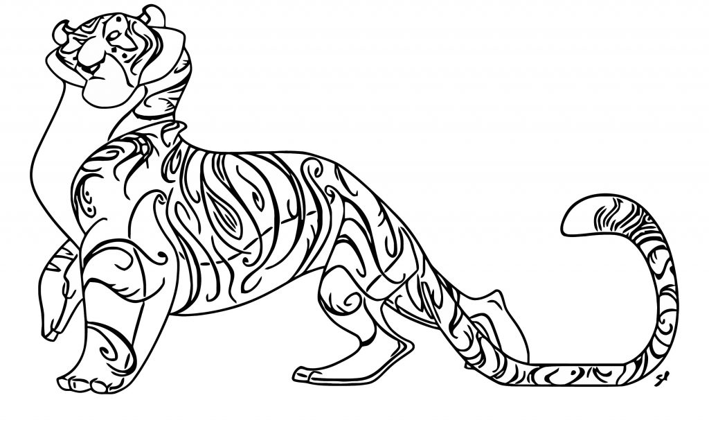 Character Design Tiger Asimplesong Cartoonized Coloring Page