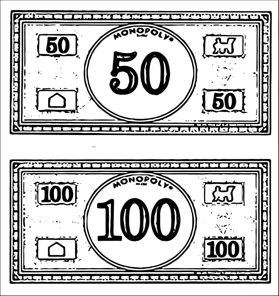 Monopoly Money Coloring Page Wecoloringpage