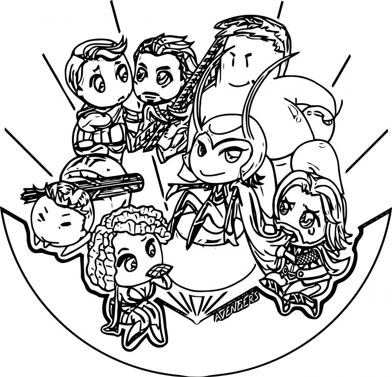 Avenger Babies Cartoon Coloring Page | Wecoloringpage.com