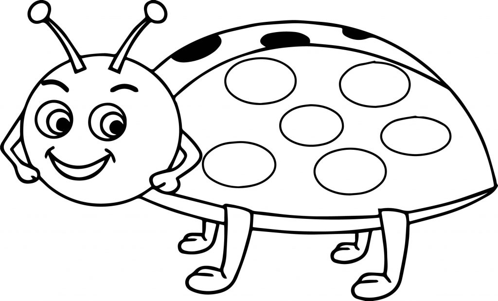 Ladybug Smiling Cartoon Coloring Page | Wecoloringpage.com