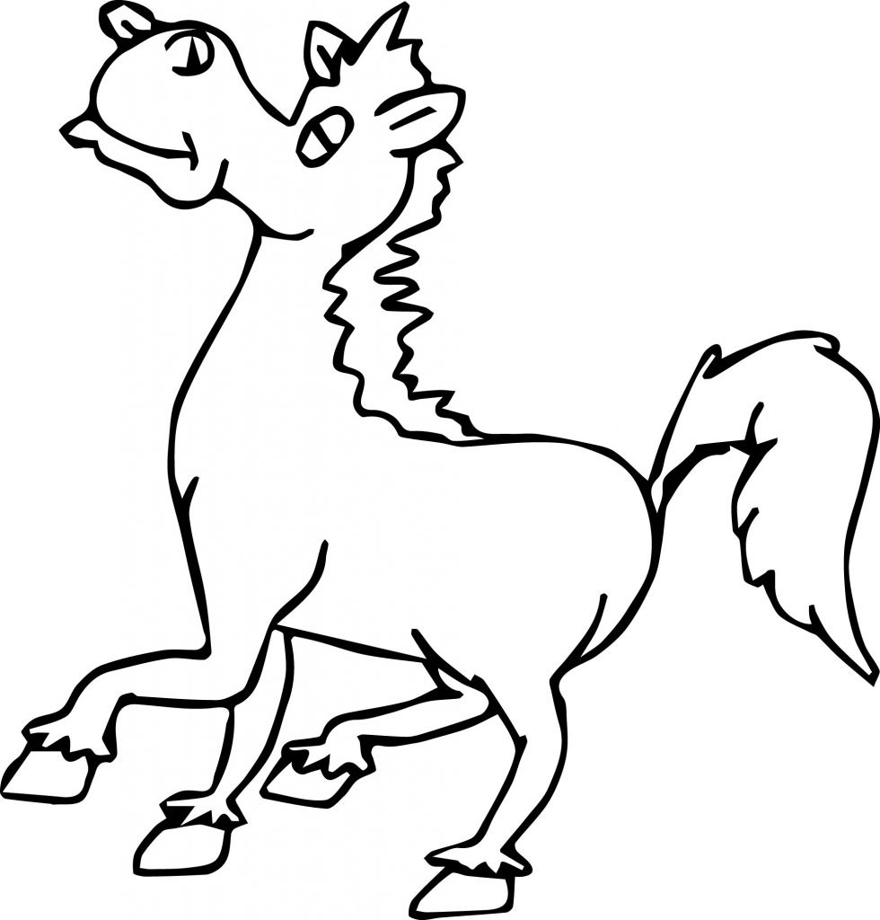 Cartoon Horse Coloring Page | Wecoloringpage.com
