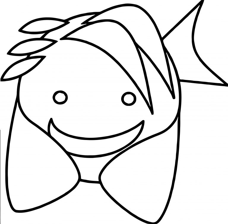 Realistic Cartoon Fish Coloring Page Sheet | Wecoloringpage.com