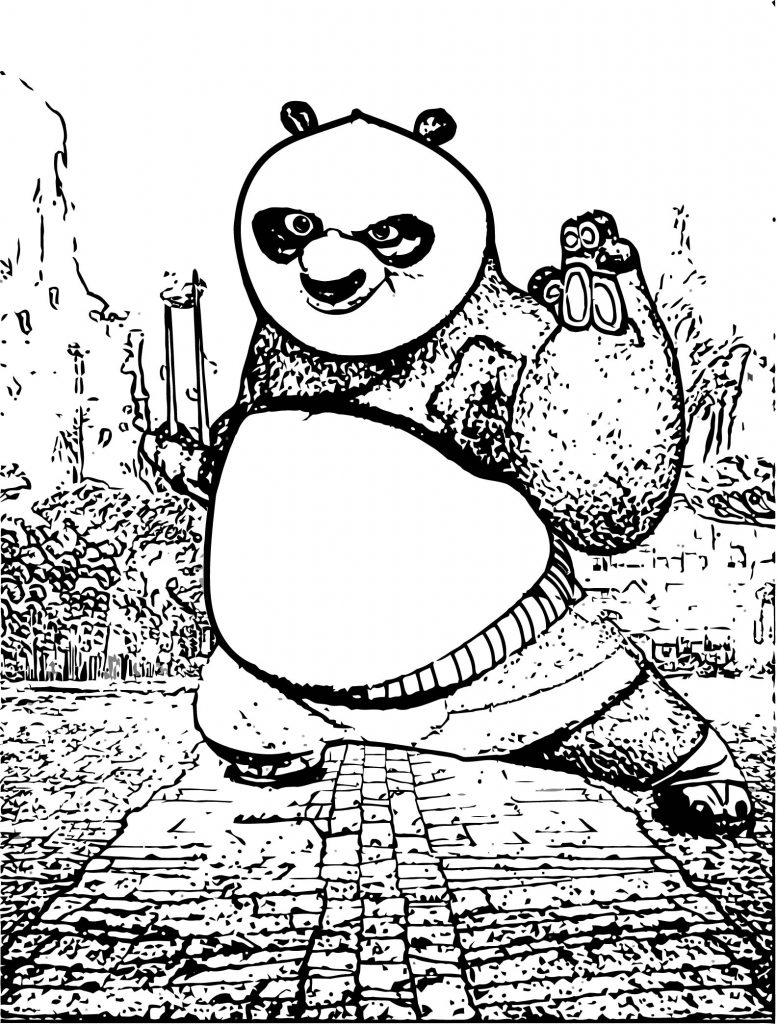 Cute Kung Fu Panda Coloring Page | Wecoloringpage.com