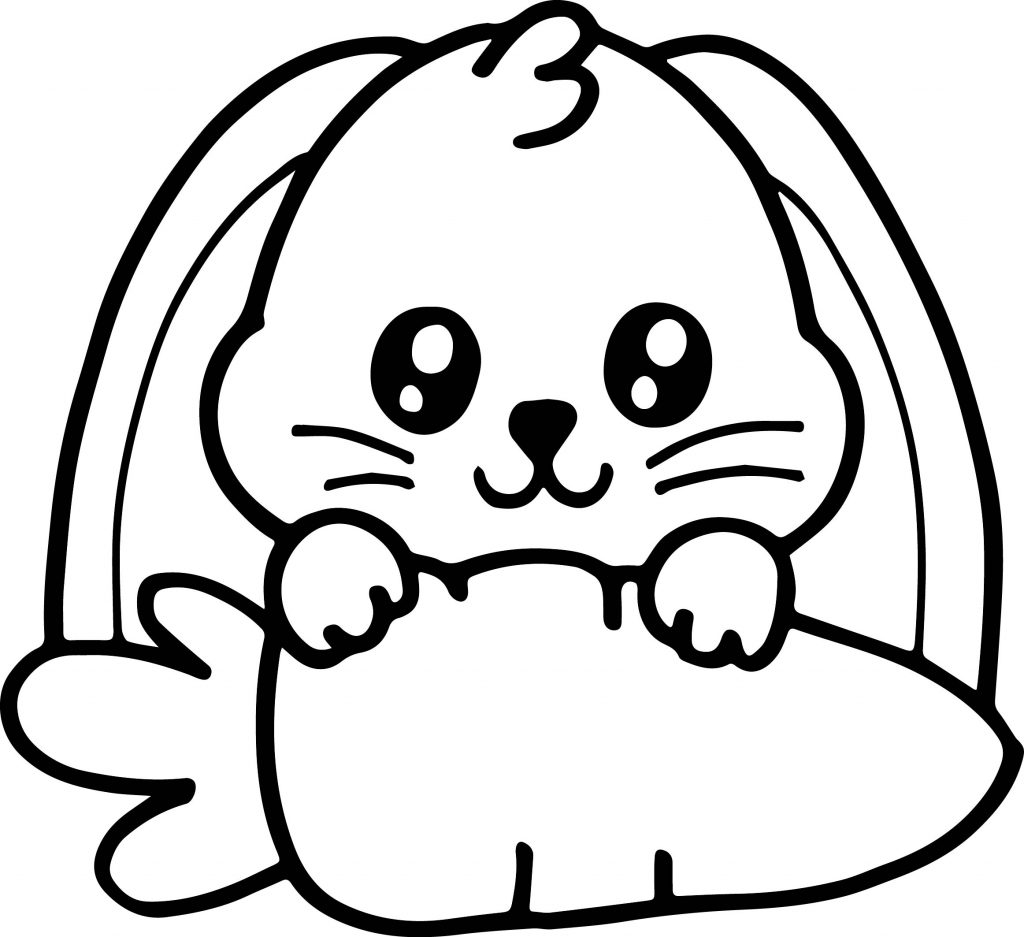 Easy Cute Bunny Coloring Page Wecoloringpage