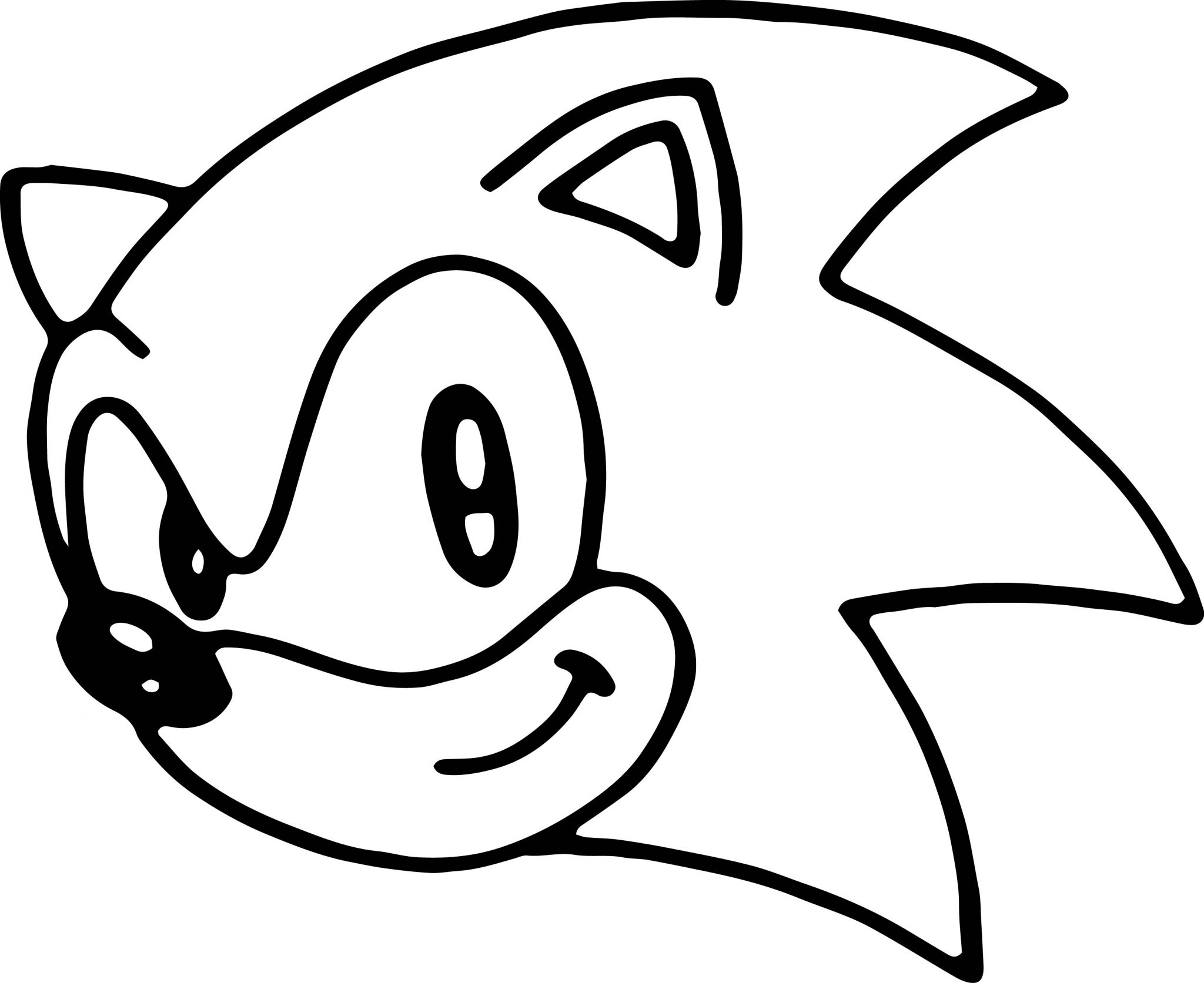 Sonic Cute Face Easy Coloring Page Wecoloringpage com