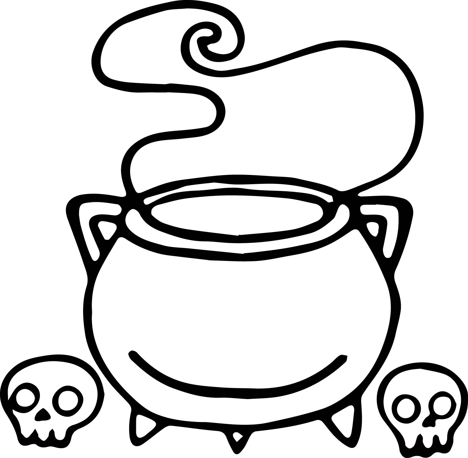 Witch Cauldron Halloween Drawing Coloring Page | Wecoloringpage.com