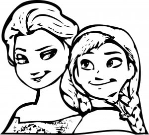 Frozen Anna Elsa Coloring Page