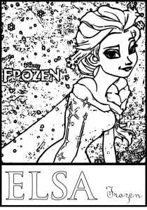 elsa frozen the snow coloring page printable sheet