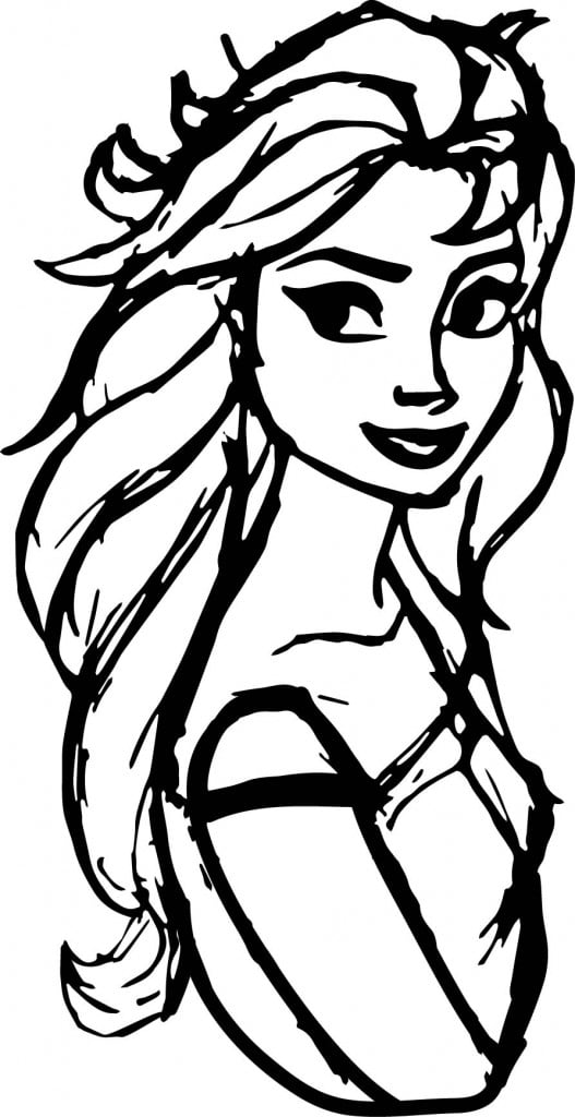 Open Hair Elsa Coloring Page - Wecoloringpage.com
