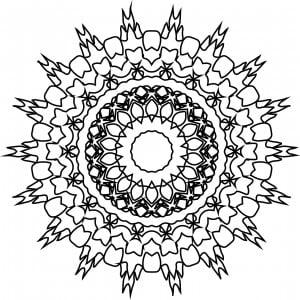 Adult Mandala Shape Orniment Style Coloring Page
