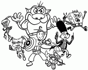 nickelodeon avengers coloring page