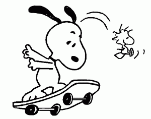 Snoopy Coaster Coloring Page