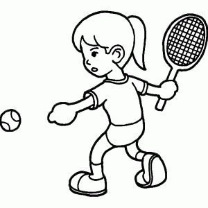 Playing Tennis Coloring Pages