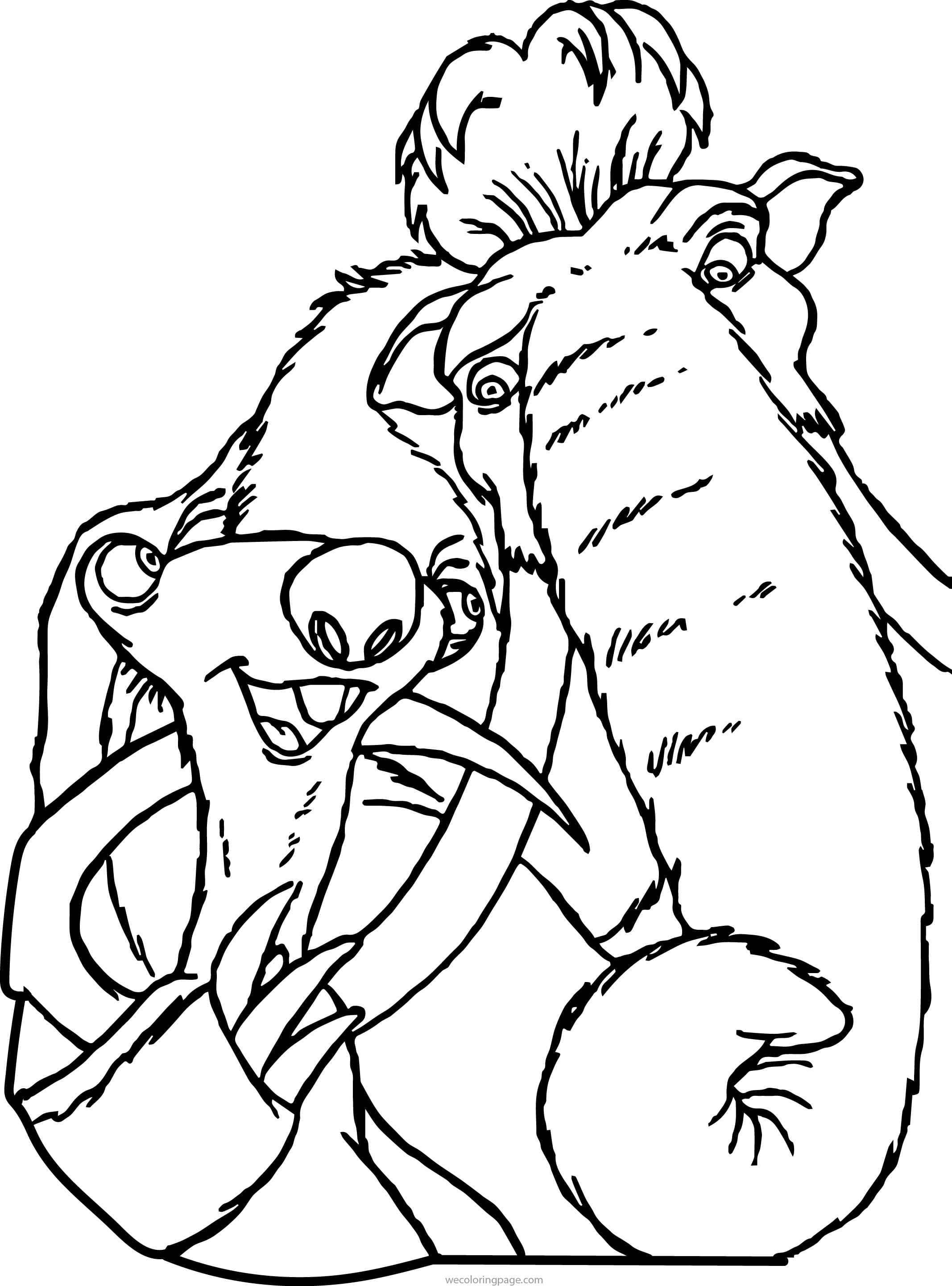 Ice Age Sid And Manny Talking Coloring Pages