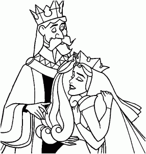 Aurora Queen Leah and Kings Stefan and Hubert Coloring Pages