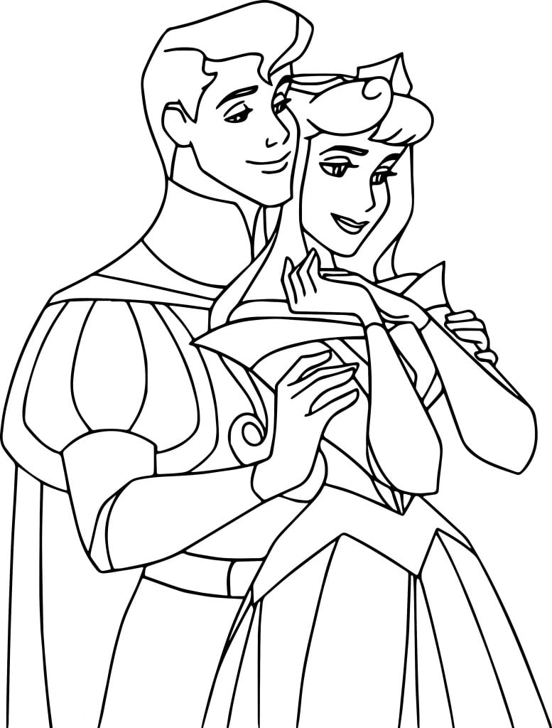 Disney Story Aurora and Phillip Coloring Pages - Wecoloringpage.com