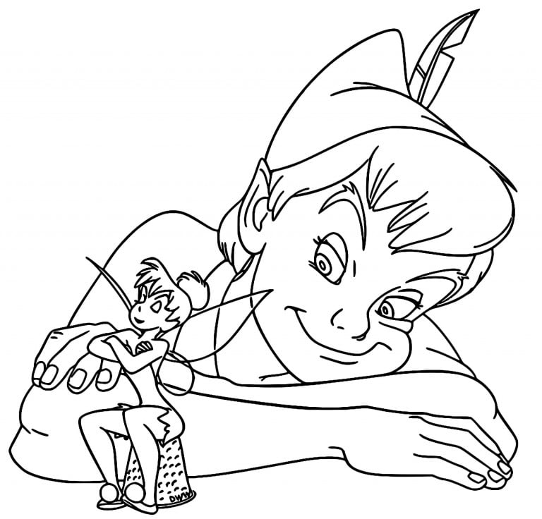 Peter Pan & Tinker Bell Coloring Pages - Wecoloringpage.com