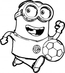 Minions Running Soccer Player Coloring Pages