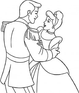 Cinderella and Prince Charming Coloring Pages
