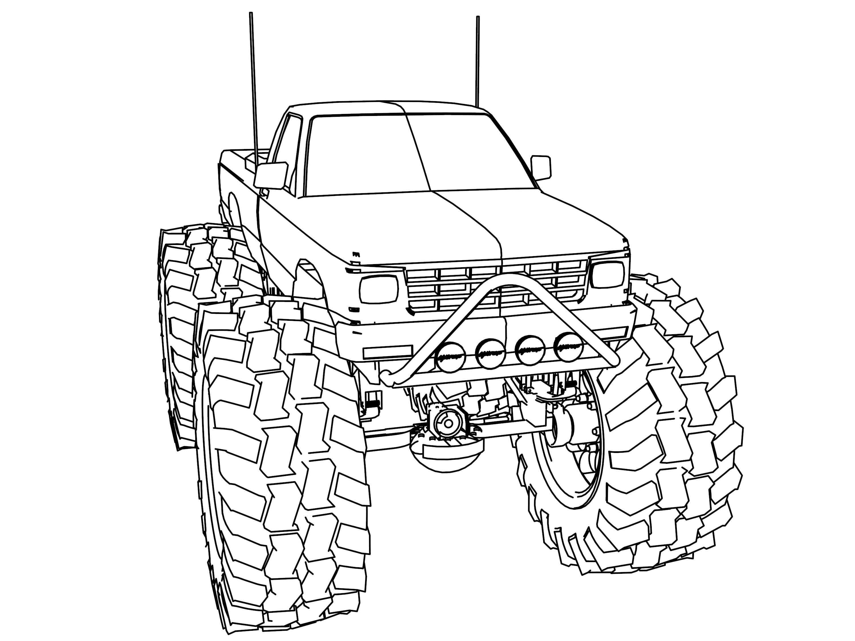 Monster Truck 1991 Chevy S10 Coloring Page