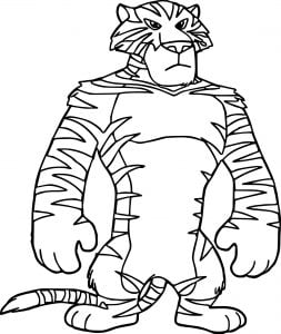 Angry Tiger Coloring Page