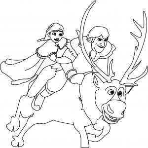 Anna Kristoff And Sven Coloring Page