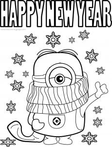 Best Funny Minions Quotes And Picture Cold Weather Happy New Year Coloring Page