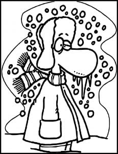 Cold Man Winter Coloring Page