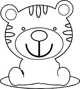 Cute Kid Tiger Coloring Page