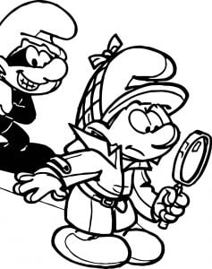 Detective Smurf Museum Mystery Coloring Page