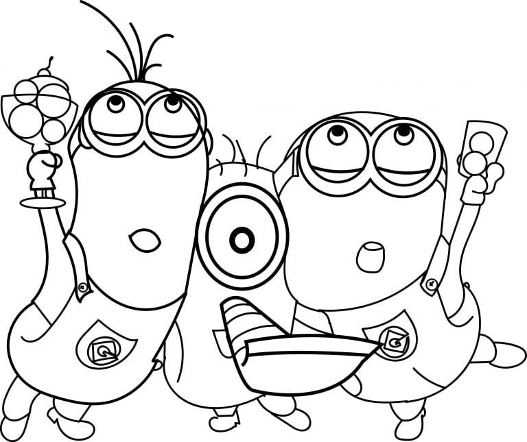 Minions Celebration Coloring Page - Wecoloringpage.com