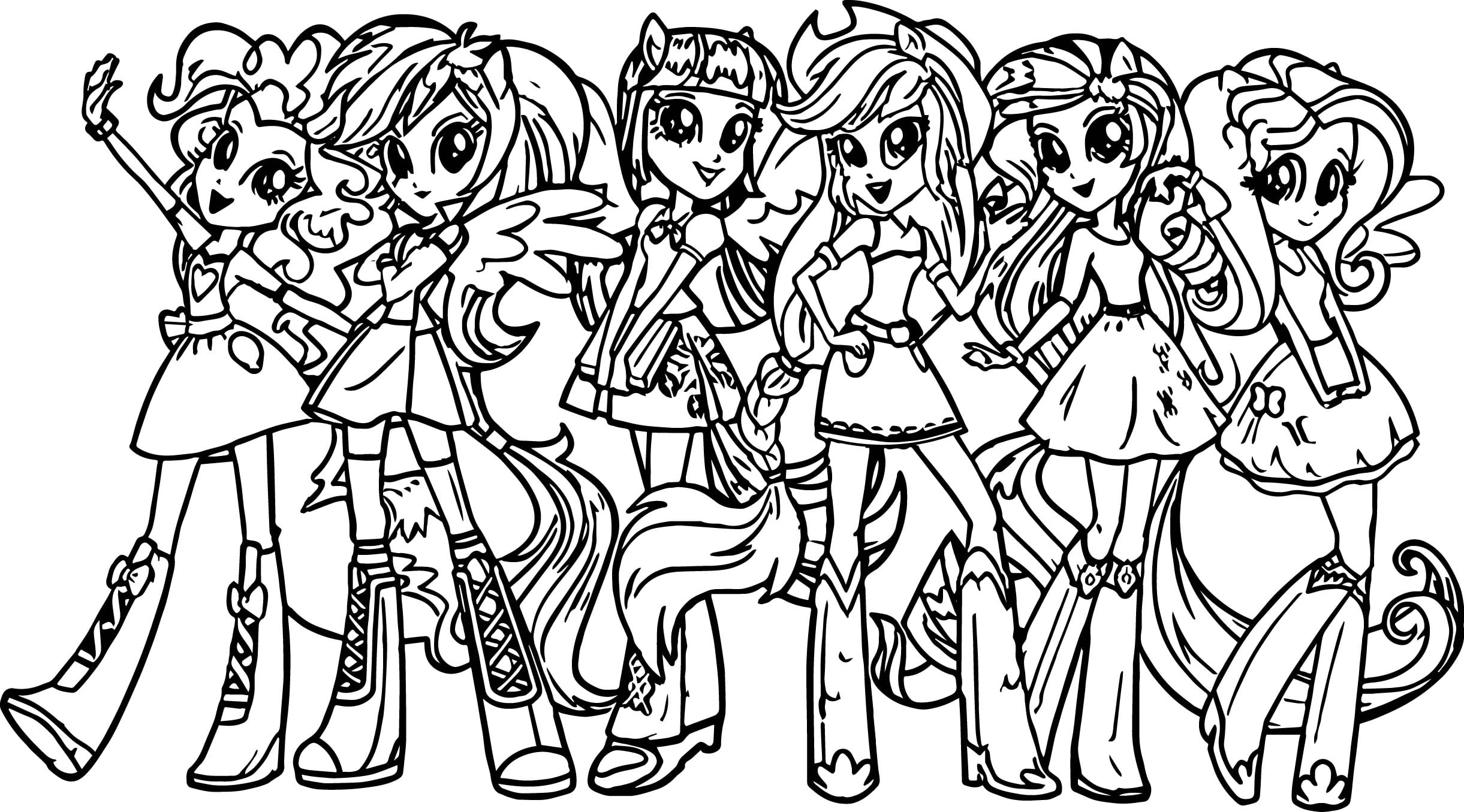 My Little Pony Girls Coloring Page Wecoloringpagecom