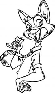 Nick Wilde Fox Zootopia Coloring Page