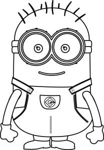 Small Cute Minions Coloring Page